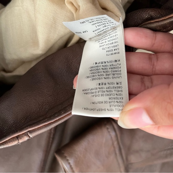 NWOT Free People Rori Slouchy Moto Genuine Leather Jacket with Sherpa Collar - Picture 9 of 9